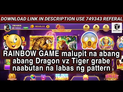 RAINBOW GAME malupit na abang abang Dragon vz Tiger grabe naabutan na labas ng pattern