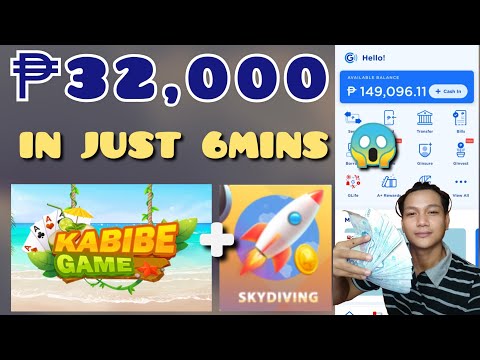 FREE GCASH | ₱32000 IN JUST 6 MINUTES ? SKYDIVING ON KABIBE GAME 2023 ! BET AND CASH OUT LANG