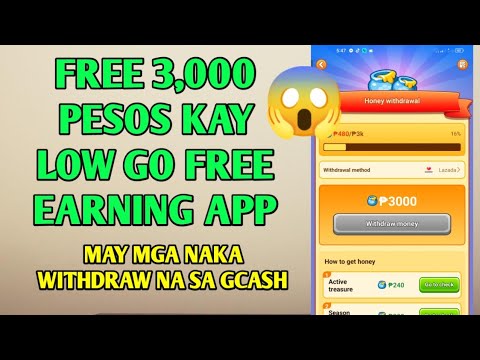Legit | Free 3,000 pesos sa Gcash kay Low go free earning app | May naka withdraw na sa Gcash